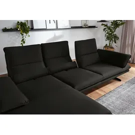 W.Schillig Eckcouch Leder 3-Sitzer Schwarz