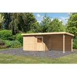 KARIBU Gartenhaus Neuruppin BxT: 162 x 303 cm, (Aufstellmaße), Flachdach - beige