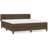 vidaXL Boxspringbett mit Matratze Dunkelbraun 180x200 cm Stoff