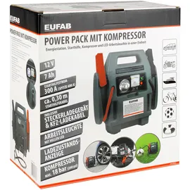 Eufab 16643 Powerpack mit Kompressor 7 Ah