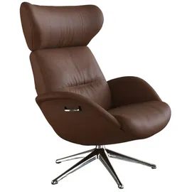 flexlux Relaxsessel FLEXLUX Leder 90 x 107 x 89 cm Braun mit Kopfteil