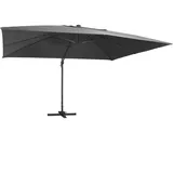 vidaXL Ampelschirm mit LED Alu-Mast 400 x 300 cm Anthrazit