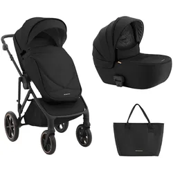 Kikkaboo Kinderwagen Thea 2 in 1 EVA-Räder verstellbarer Schiebegriff Babywanne schwarz