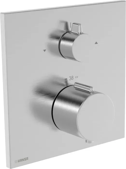 Hansa HANSAEASYTHERM 8114 Thermostat 8114926280 Fertigmontageset, eckig Stahl gebürstet