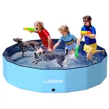 Lubolee Hundepool für Große Hunde - Faltbarer Hundebadewanne & Hundeplanschbecken mit Rutschfester Oberfläche (160x30cm) | Planschbecken & Hundepool aus verdicktem PVC