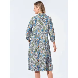 GOLDNER Blusenkleid mit Hemdkragen Sommerkleid Blau/Orange 42