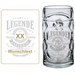 Bierkrug ISAR 0,5 l mit Eichung - Legende (personalisiert)