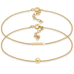 Elli 2er Set Geo Symbole Basic Stab Ball 925 Silber goldfarben Damen 