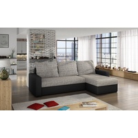 JVmoebel Ecksofa, Design Ecksofa Schlafsofa Bettfunktion Couch Leder Polster grau|schwarz