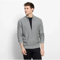 Olymp Strickjacke OLYMP "OLYMP Strick Casual", Herren, Gr. S, grau, Obermaterial: 100% Baumwolle, Strickjacken Strickjacke