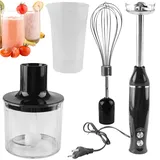 Elektrische Stabmixer, Stabmixer Set 500 W, Pürierstab mit Turbofunktion und Geschwindigkeitsregelung, Elektrische Multifunktions Hand Blender für Babynahrung, Püree, Sauce, Smoothies