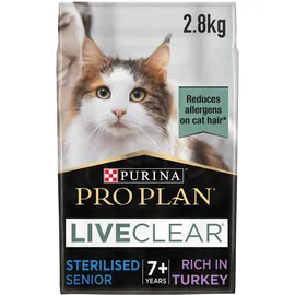 Purina 2,8kg PRO PLAN LiveClear Sterilised Senior 7+ Truthahn Katzenfutter trocken