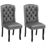 SOFTWEARY Esszimmerstuhl Polsterstuhl mit Rückenlehne und seitlichen Ohren (2 St), Samt, Wohnzimmerstuhl grau