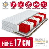 FDM Matratze 140x200 cm MONTALTO Höhe ca. 17 cm H3 H4 Premium Multipocket-Taschenfederkern 7 Zonen Kokos