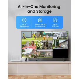 ZOSI 3MP WLAN Überwachungskamera Set Außen Weiß