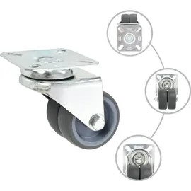 vidaXL 32 Stk. Lenkrollen mit Zwillingsrad 50 mm