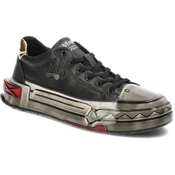 Schwarze Sneakers John Doubare Herren Lederschuhe, 44
