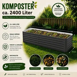 Vicco Komposter Anthrazit, 270 x 90 cm, Gartenzubehör, Gartenpflege, Gartengeräte