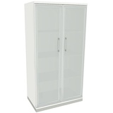 FM Helmets fm Aktenschrank Oldenburg, 4260672331871 weiß, Acrylglas satiniert 3 Fachböden 80,0 x 44,2 x 151,7 cm