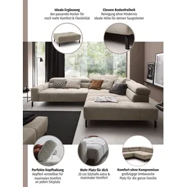 Home Affaire Ecksofa HOME AFFAIRE "Claya, L-Form, incl. Kopfteilverstellung, Breite 311 cm", grün (oliv), B:311cm H:71cm T:219cm, 95% Polyester, 5% Nylon, Sofas, Ecksofa, ohne elektrischen Sitzvorzug