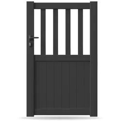 Gartentor, Einzeltor, Modell Berlin, Aluminium, Anthrazit, flexible Befestigungssysteme, individuell konfigurierbar
