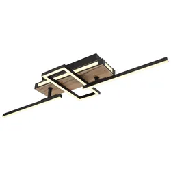 LED-Deckenleuchte Colli Opal/Schwarz/Braun max.30 Watt Deckenlampe