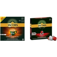 Jacobs Kaffeekapseln Guten Morgen XL Intense - 10er Pack (10 x 20 Getränke) & Kaffeekapseln Lungo Classico, Intensität 6 von 12, 20 Nespresso®* kompatible Kapseln, 10 x 20 Getränke