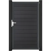 GROJA Solid Steckzaun Universal Einzeltor mit Anthrazitrahmen Anthrazitgrau