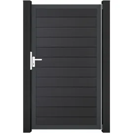 GROJA Solid Steckzaun Universal Einzeltor mit Anthrazitrahmen Anthrazitgrau