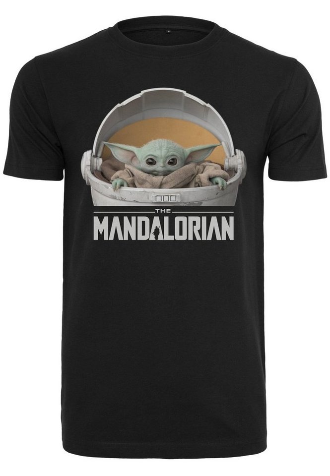 Merchcode T-Shirt Merchcode Herren Baby Yoda Mandalorian Logo Tee (1-tlg) schwarz XS