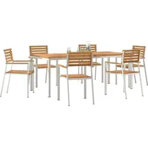 vidaXL Garten Essgruppe 7 pcs Braun Massivholz Teak - Braun