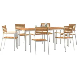 vidaXL Garten Essgruppe 7 pcs Braun Massivholz Teak - Braun