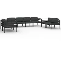 vidaXL 8-tlg. Garten-Lounge-Set mit Kissen Aluminium Anthrazit