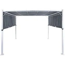 Garten-Pergola Mit LED-Beleuchtung 310 x 310 cm Grau PARGA