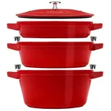 Staub Cocotte Kochtopfset 3-tlg. kirsch-rot