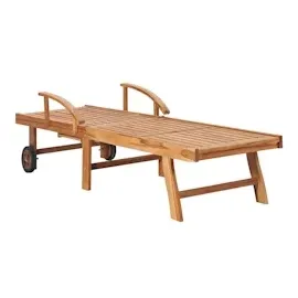 vidaXL Sonnenliegen 2 Stk. mit Auflagen Schwarz Massivholz Teak