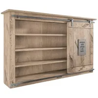 Massivmoebel24 Wandregal 130 x 25 x 80 cm Whitewash