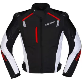 Modeka Lineos Textiljacke Schwarz/Weiß/Rot M