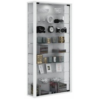 Vitrinenschrank Glas Wandschrank Vitrine LED Sammlervitrine Hängeschrank weiß