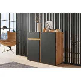 Home Affaire Morongo 100,4 x 86 x 39,6 cm Eiche kraft Gold / Anthrazit kosmos