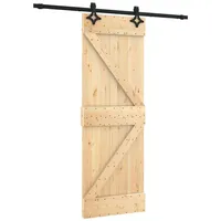 vidaXL Schiebetür rechts 70 x 210 cm Natürlich/Schwarz