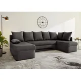 Jockenhöfer Gruppe Wohnlandschaft Arktis U-Form, B: 260 cm, mit Bettfunktion & Bettkasten, Unser Dauertiefpreis grau