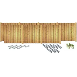 Sichtschutzelement KONIFERA "DAYTONA", grün, H:180cm, Holz, Stahl, Zaunelemente, Massiv und sehr stabil, verschiedene Längen