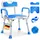 Kesser Duschhocker mit Lehne höhenverstellbar 38-54cm 150KG belastbar blau