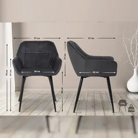 CLP 4er Set Esszimmerstühle Emia grau