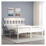 furnicato Bett Seniorenbett aus massivem Kiefernholz Weiß 205,5 x 165,5 x 81 cm (1-tlg) weiß 165.5 cm x 205.5 cm x 81 cm
