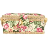 Haushaltsstoff Craft Handmade Nähkorb Faden Nadel Aufbewahrungsbox Organizer Nähset Aufbewahrungsbox mit herausnehmbarem Tablett(Garden rose)