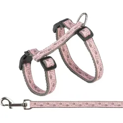 TRIXIE Geschirr mit Leine für Katzen, grau/rosa