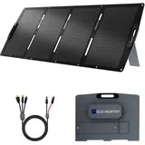 ECO-WORTHY 200W Tragebares Solarpanel faltbar, geeignet für Powerstation, leicht und einfach zu transportieren, verstellbarer Ständer, 23% Wirkungsgrad für Camping, Wohnmobilreisen, Stromausfälle