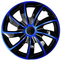 Ohmtronixx Quad Radkappen 17 Zoll 4er Set, blau-schwarz, Radzierblenden aus ABS Kunststoff